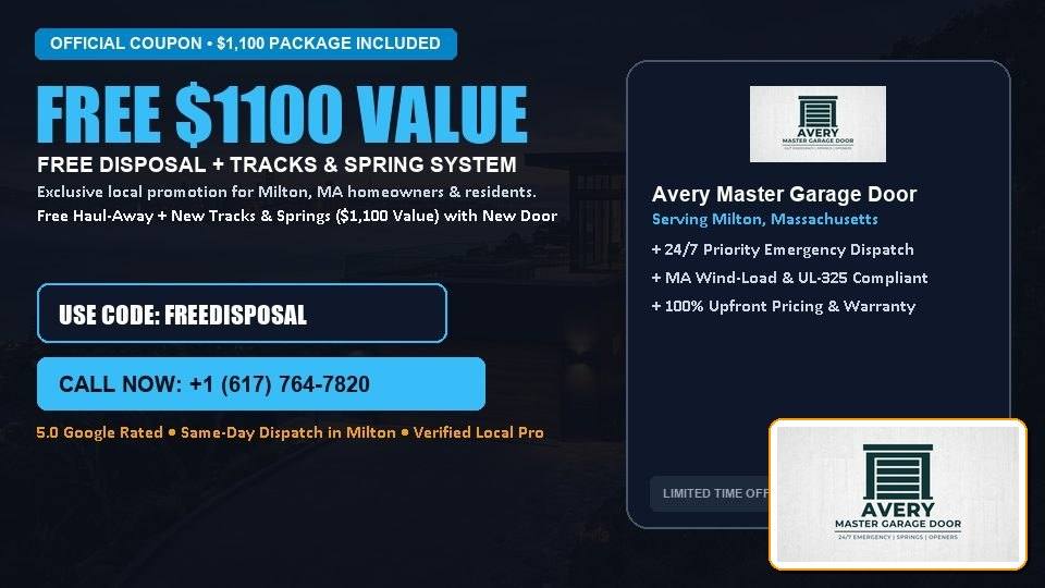 Avery Master Garage Door FREE Haul-Away & Heavy-Duty Tracks with New Door in Milton, MA